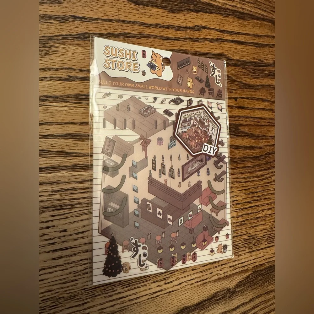 DIY Sticker Set - Sushi Store, Coco Coffee, Loft Apartment, Sensen Book.